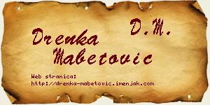 Drenka Mabetović vizit kartica